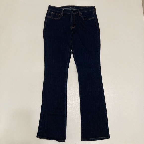 Old Navy Curvy Boot Cut Mid Rise  Jeans Womens Size 6 Dark Wash Stretch - Picture 1 of 9